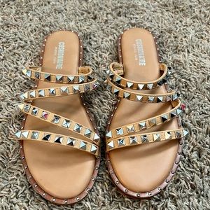 CUSHIONAIRE Stud Sandals